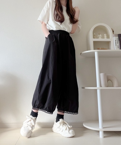 Nana(ナナ)の「裾デザインワイドパンツ(その他パンツ・レディース・ブラック/ホワイト・FREE)」の18枚目の写真