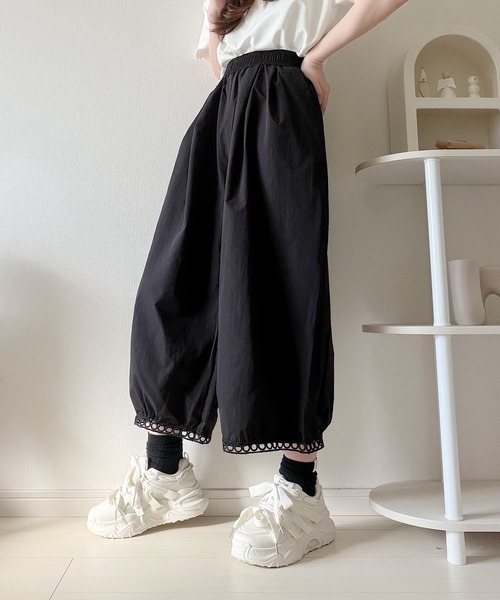 Nana(ナナ)の「裾デザインワイドパンツ(その他パンツ・レディース・ブラック/ホワイト・FREE)」の22枚目の写真