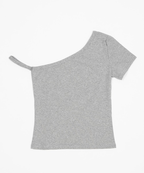 dispark(ディスパーク)の「DISPARK/アイレットワンショルT(Tシャツ/カットソー・レディース・杢グレー/ブラック・FREE)」の13枚目の写真