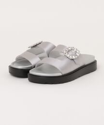 ABC SELECT エービーシーセレクト BIJOU FLAT SANDAL ビジュ―フラットサンダル W2088 SILVER