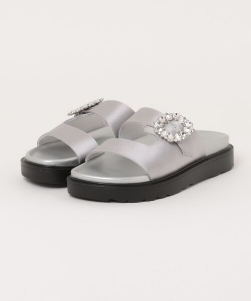 ABC-MART(エービーシーマート)の「ABC SELECT エービーシーセレクト BIJOU FLAT SANDAL ビジュ―フラットサンダル W2088 SILVER(サンダル・レディース・シルバー・X-LARGE/LARGE/MEDIUM/SMALL)」の1枚目の写真