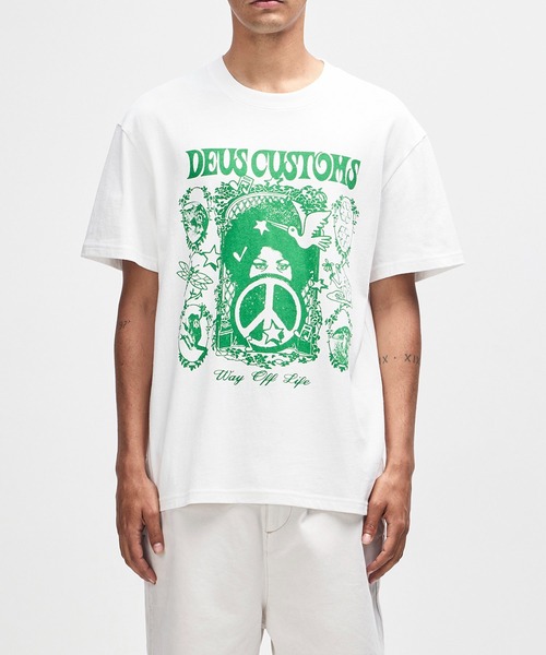 DEUS EX MACHINA（デウスエクスマキナ）の「MOTHER-EARTH TEE（Tシャツ/カットソー・メンズ・ホワイト/レッド・M/L/S）」の2枚目の写真