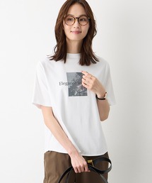 モックネック箔プリントロゴTシャツ【すごツヤ・接触冷感・UVカット】