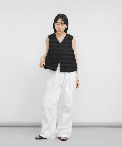 KBF(ケイビーエフ)の「『STAFF DESIGN PROJECT』フリンジボーダーベスト(ベスト・レディース・ブラック/ホワイト系その他・ONE)」の20枚目の写真