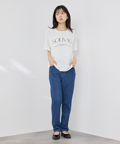 NAVY(ネイビー)の「【SARARI /サラリ】接触冷感 デニムライク ジャージー スリムテーパード パンツ(その他パンツ・レディース・ネイビー/ブラック/ライトブルー・M/S/L/XL)」の12枚目の写真