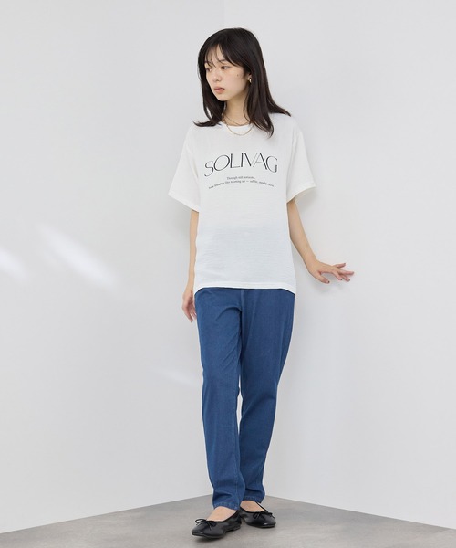 NAVY(ネイビー)の「【SARARI /サラリ】接触冷感 デニムライク ジャージー スリムテーパード パンツ(その他パンツ・レディース・ネイビー/ブラック/ライトブルー・M/S/L/XL)」の13枚目の写真