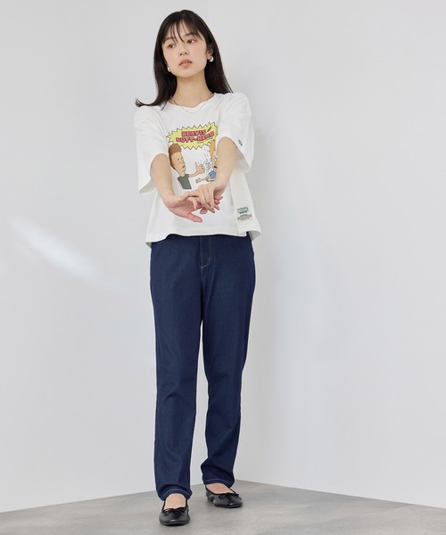 NAVY(ネイビー)の「【SARARI /サラリ】接触冷感 デニムライク ジャージー スリムテーパード パンツ(その他パンツ・レディース・ネイビー/ブラック/ライトブルー・M/S/L/XL)」の16枚目の写真
