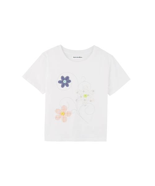HIGH SCHOOL DISCO(ハイスクールディスコ)の「フローラルアップリケショートスリーブ(Tシャツ/カットソー・レディース・その他・FREE)」の6枚目の写真