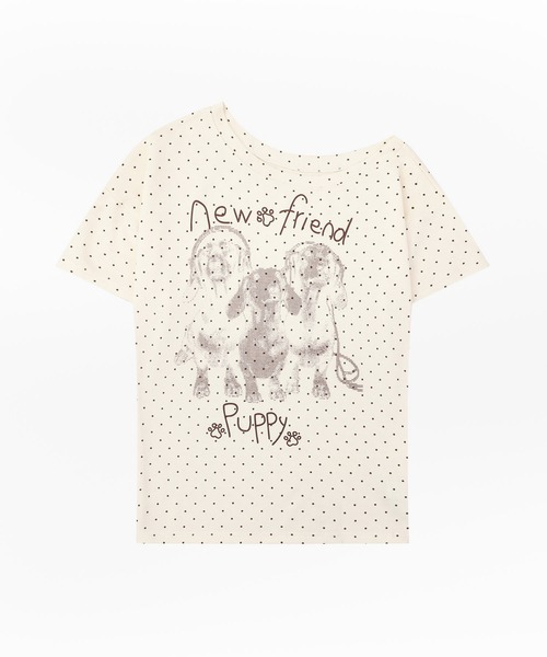 HOOK（フック）の「HOOK for girls ナロータイ付きワンショルダー半袖Tシャツ (SS)（Tシャツ/カットソー・レディース・ブラック/ライトベージュ・FREE）」の6枚目の写真