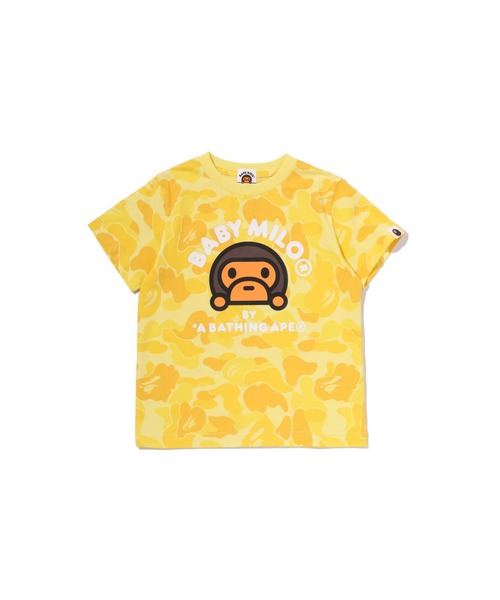 A BATHING APE(アベイシングエイプ)の「ABC CAMO BABY MILO TEE(Tシャツ/カットソー・キッズ・ブルー/ピンク/イエロー・110/130/120/90/100/140)」の1枚目の写真