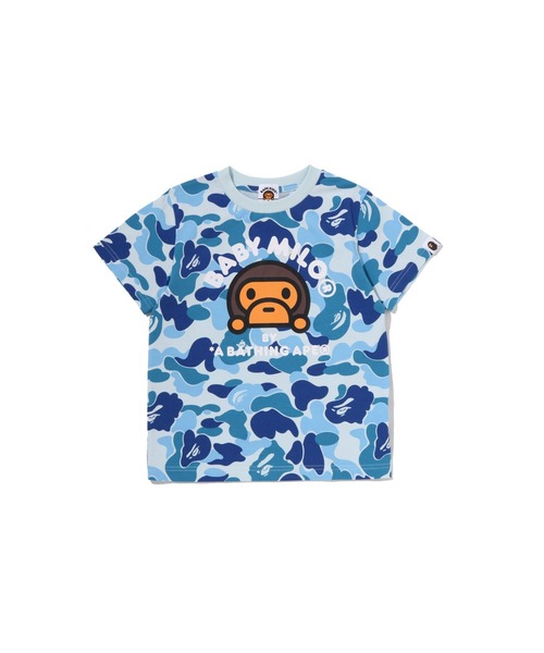 A BATHING APE(アベイシングエイプ)の「ABC CAMO BABY MILO TEE(Tシャツ/カットソー・キッズ・ブルー/ピンク/イエロー・110/130/120/90/100/140)」の2枚目の写真