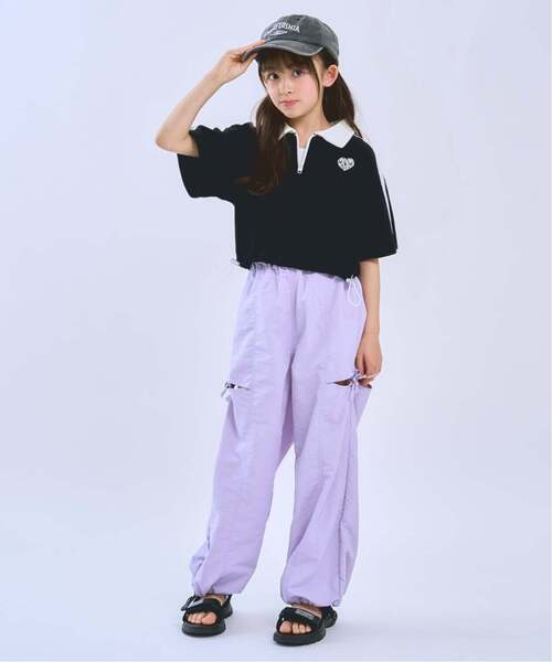 minimal(ミニマル)の「【インナーつき】ハーフジップクロップド半袖Tシャツセット(Tシャツ/カットソー・キッズ・ブラック/ラベンダー/オフホワイト・140cm/110cm/120cm/100cm/130cm)」の20枚目の写真