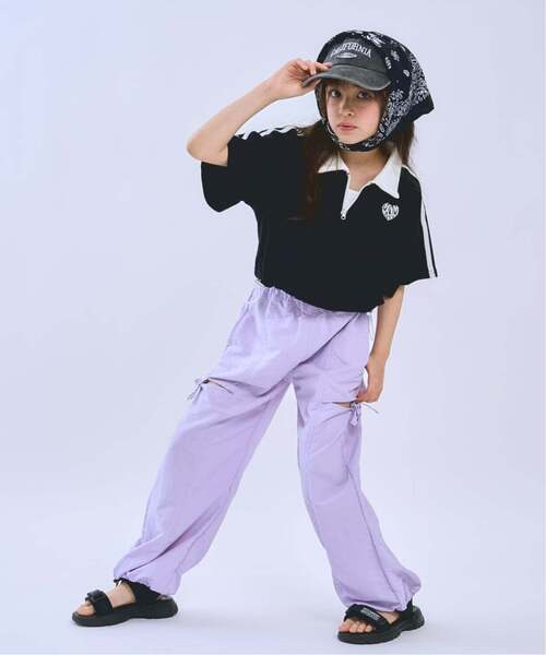 minimal(ミニマル)の「【インナーつき】ハーフジップクロップド半袖Tシャツセット(Tシャツ/カットソー・キッズ・ブラック/ラベンダー/オフホワイト・140cm/110cm/120cm/100cm/130cm)」の19枚目の写真