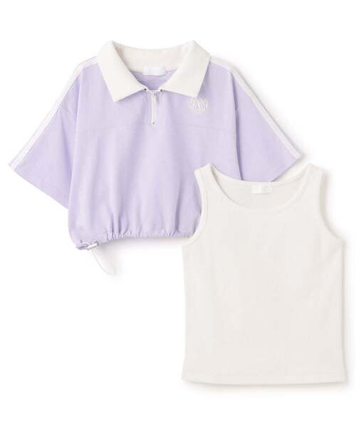 minimal(ミニマル)の「【インナーつき】ハーフジップクロップド半袖Tシャツセット(Tシャツ/カットソー・キッズ・ブラック/ラベンダー/オフホワイト・140cm/110cm/120cm/100cm/130cm)」の14枚目の写真