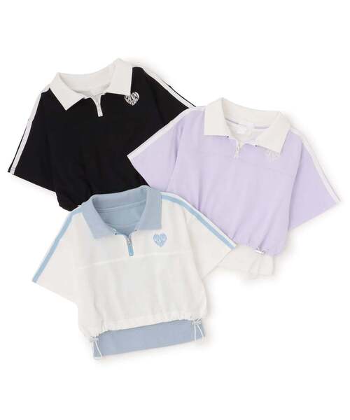 minimal(ミニマル)の「【インナーつき】ハーフジップクロップド半袖Tシャツセット(Tシャツ/カットソー・キッズ・ブラック/ラベンダー/オフホワイト・140cm/110cm/120cm/100cm/130cm)」の4枚目の写真