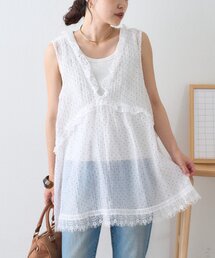 CIAOPANIC TYPY | 【ZOZO限定】裾レースドットシアーフリルチュニック(チュニック)