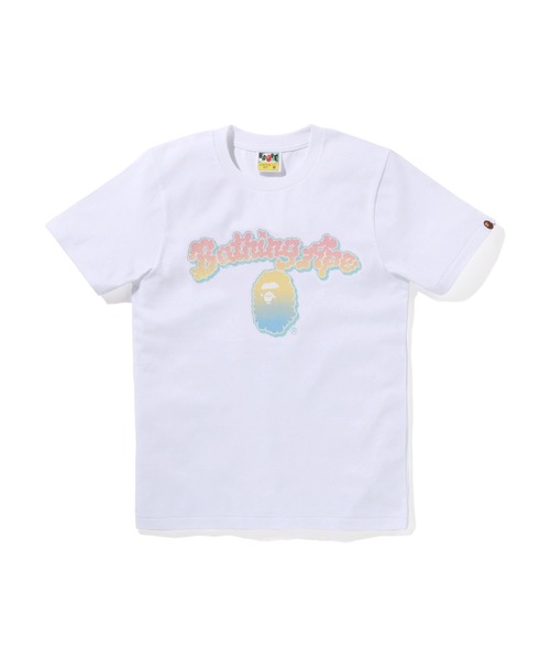 A BATHING APE(アベイシングエイプ)の「GLITTER CLOUDY LOGO TEE(Tシャツ/カットソー・レディース・ブラック/ホワイト・SMALL/MEDIUM/X-SMALL/XX-SMALL)」の1枚目の写真