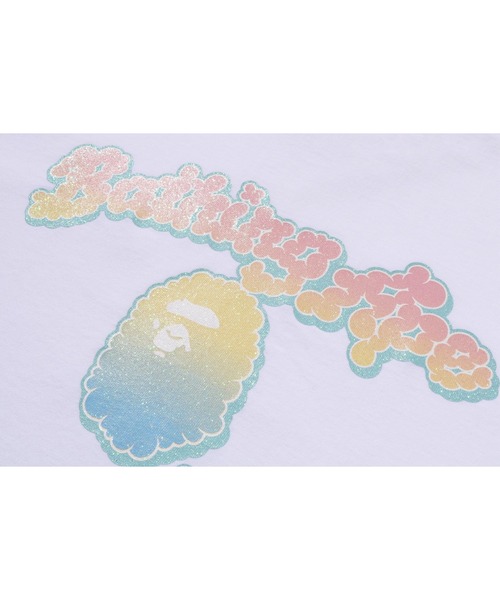 A BATHING APE(アベイシングエイプ)の「GLITTER CLOUDY LOGO TEE(Tシャツ/カットソー・レディース・ブラック/ホワイト・SMALL/MEDIUM/X-SMALL/XX-SMALL)」の3枚目の写真