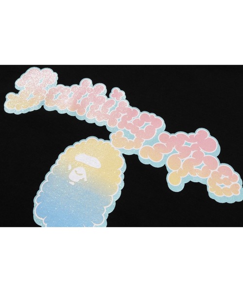 A BATHING APE(アベイシングエイプ)の「GLITTER CLOUDY LOGO TEE(Tシャツ/カットソー・レディース・ブラック/ホワイト・SMALL/MEDIUM/X-SMALL/XX-SMALL)」の4枚目の写真