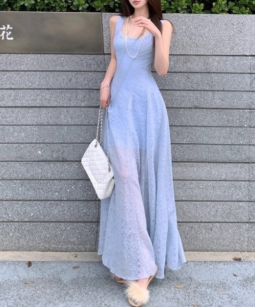 AMAJI(アマジ)の「キャミソール Aライン ワンピース(ワンピース・レディース・ライトブルー・SMALL/MEDIUM/LARGE/X-LARGE)」の1枚目の写真