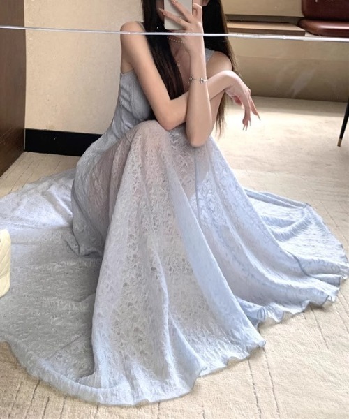 AMAJI(アマジ)の「キャミソール Aライン ワンピース(ワンピース・レディース・ライトブルー・SMALL/MEDIUM/LARGE/X-LARGE)」の4枚目の写真