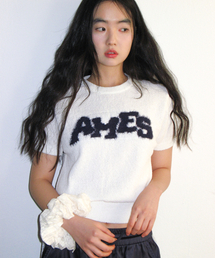 HAIRY LOGO SHORT SLEEVE KNIT IVORY