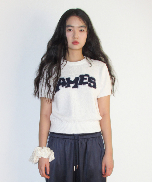 AMESWORLDWIDE（アメスワールドワイド）の「HAIRY LOGO SHORT SLEEVE KNIT IVORY（ニット/セーター・レディース・その他・FREE）」の2枚目の写真