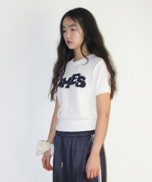 AMESWORLDWIDE（アメスワールドワイド）の「HAIRY LOGO SHORT SLEEVE KNIT IVORY（ニット/セーター・レディース・その他・FREE）」の3枚目の写真