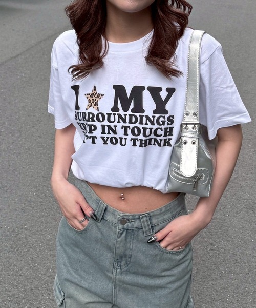 tunee(チュニー)の「LOVEハートデザイン半袖Tシャツ(hsyd)(Tシャツ/カットソー・レディース・A/ホワイト/F/E/D/C/B・X-LARGE/X-SMALL/SMALL/MEDIUM/LARGE)」の2枚目の写真
