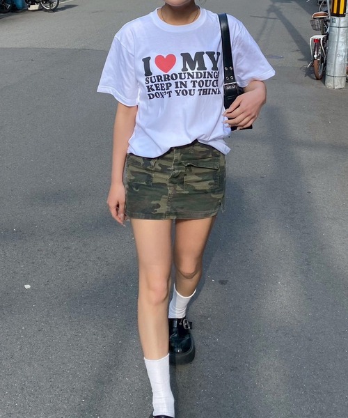 tunee(チュニー)の「LOVEハートデザイン半袖Tシャツ(hsyd)(Tシャツ/カットソー・レディース・A/ホワイト/F/E/D/C/B・X-LARGE/X-SMALL/SMALL/MEDIUM/LARGE)」の17枚目の写真