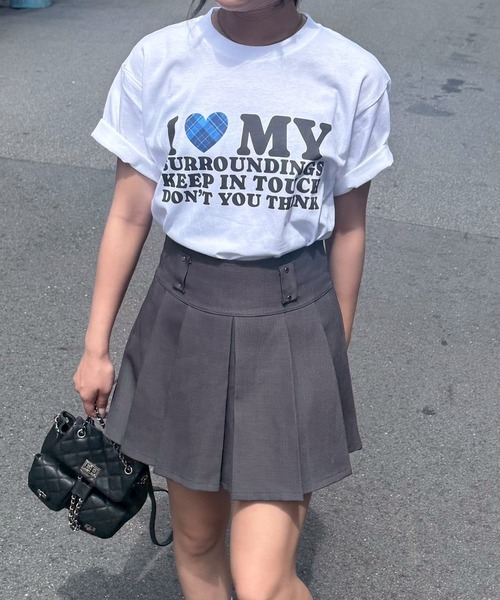 tunee(チュニー)の「LOVEハートデザイン半袖Tシャツ(hsyd)(Tシャツ/カットソー・レディース・A/ホワイト/F/E/D/C/B・X-LARGE/X-SMALL/SMALL/MEDIUM/LARGE)」の8枚目の写真