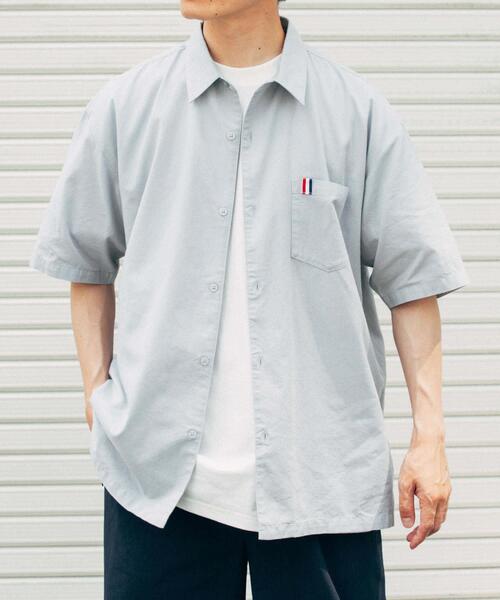 ITEMS URBANRESEARCH(アイテムズ アーバンリサーチ)の「『吸水速乾』フレンチリネン×COOLMAX ハンソデシャツ(シャツ/ブラウス・メンズ・オフホワイト/オリーブ/グレー/ブラック系その他・LARGE/MEDIUM)」の22枚目の写真