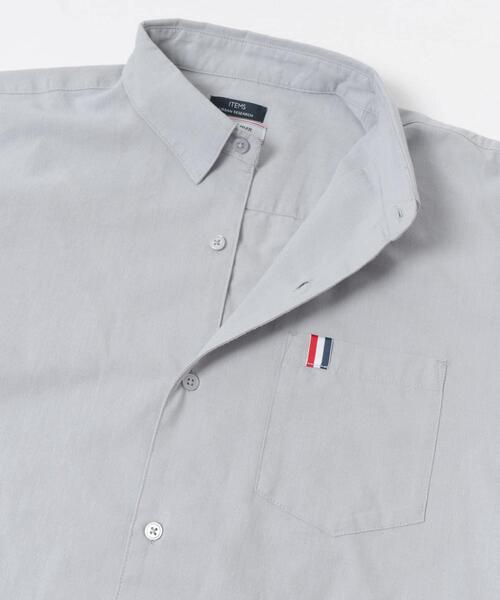 ITEMS URBANRESEARCH(アイテムズ アーバンリサーチ)の「『吸水速乾』フレンチリネン×COOLMAX ハンソデシャツ(シャツ/ブラウス・メンズ・オフホワイト/オリーブ/グレー/ブラック系その他・LARGE/MEDIUM)」の16枚目の写真