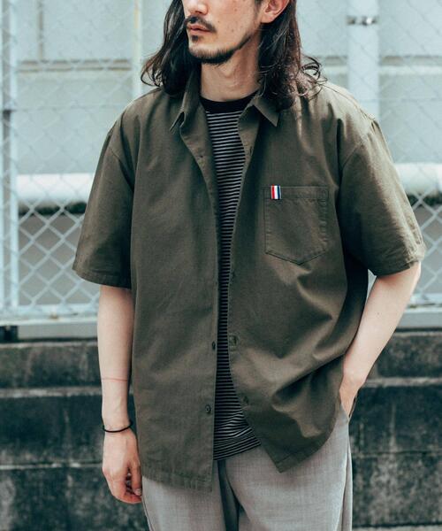ITEMS URBANRESEARCH(アイテムズ アーバンリサーチ)の「『吸水速乾』フレンチリネン×COOLMAX ハンソデシャツ(シャツ/ブラウス・メンズ・オフホワイト/オリーブ/グレー/ブラック系その他・LARGE/MEDIUM)」の10枚目の写真