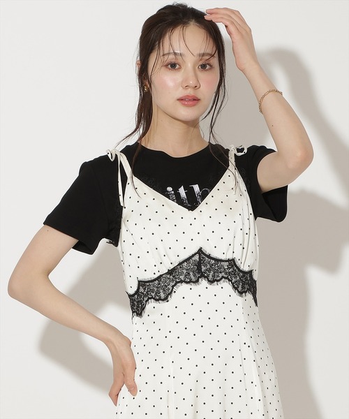 WILLSELECTION(ウィルセレクション)の「レーストリムキャミワンピース(ワンピース・レディース・ブラック系その他/ホワイト系その他・FREE)」の6枚目の写真