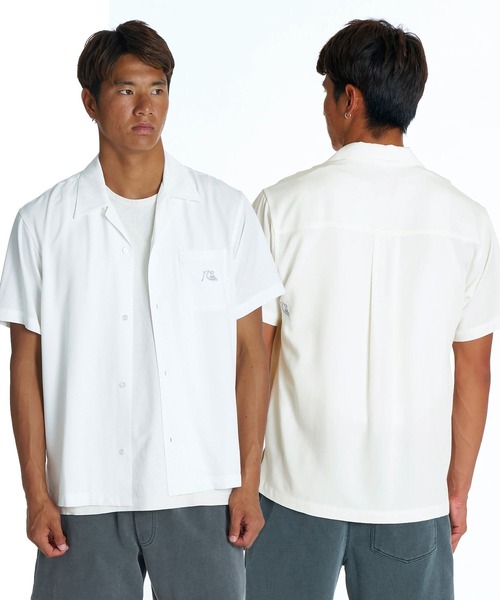Quiksilver(クイックシルバー)の「QUIKSILVER メンズ DNA BUBBLE OPEN SHIRT 半袖オープンカラーシャツ レーヨン【2026年夏モデル】(シャツ/ブラウス・メンズ・オフホワイト/ブラック・LARGE/MEDIUM/X-LARGE)」の1枚目の写真