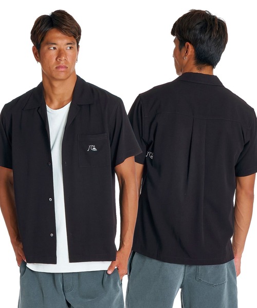 Quiksilver(クイックシルバー)の「QUIKSILVER メンズ DNA BUBBLE OPEN SHIRT 半袖オープンカラーシャツ レーヨン【2026年夏モデル】(シャツ/ブラウス・メンズ・オフホワイト/ブラック・LARGE/MEDIUM/X-LARGE)」の2枚目の写真