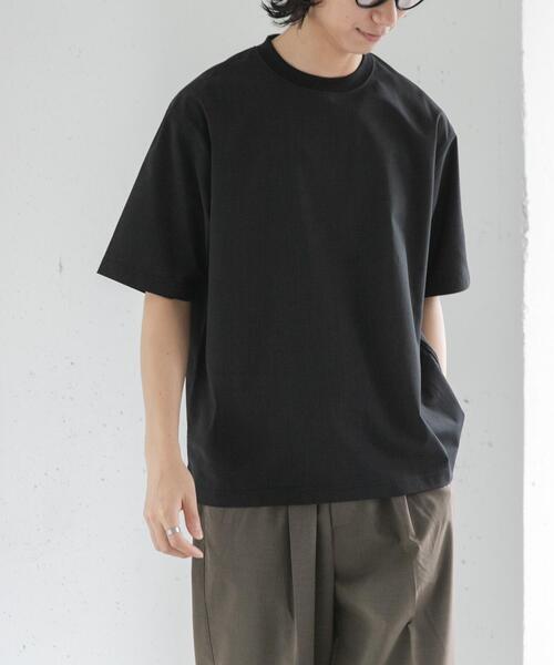 FORK&SPOON(フォークアンドスプーン)の「FORK&SPOON TEC LINEN T-SHIRTS(Tシャツ/カットソー・メンズ・ライトグレー/ブルー系その他/ブラック・4/5)」の4枚目の写真