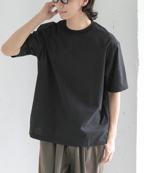 FORK&SPOON(フォークアンドスプーン)の「FORK&SPOON TEC LINEN T-SHIRTS(Tシャツ/カットソー・メンズ・ライトグレー/ブルー系その他/ブラック・4/5)」の5枚目の写真