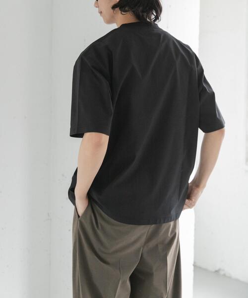 FORK&SPOON(フォークアンドスプーン)の「FORK&SPOON TEC LINEN T-SHIRTS(Tシャツ/カットソー・メンズ・ライトグレー/ブルー系その他/ブラック・4/5)」の7枚目の写真