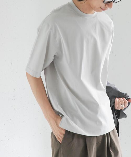FORK&SPOON(フォークアンドスプーン)の「FORK&SPOON TEC LINEN T-SHIRTS(Tシャツ/カットソー・メンズ・ライトグレー/ブルー系その他/ブラック・4/5)」の12枚目の写真