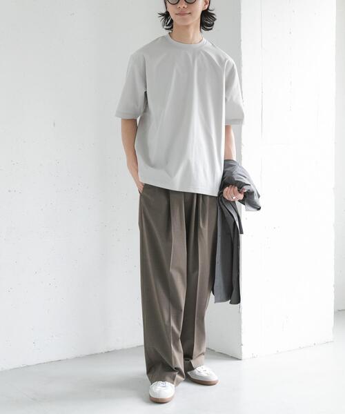 FORK&SPOON(フォークアンドスプーン)の「FORK&SPOON TEC LINEN T-SHIRTS(Tシャツ/カットソー・メンズ・ライトグレー/ブルー系その他/ブラック・4/5)」の18枚目の写真
