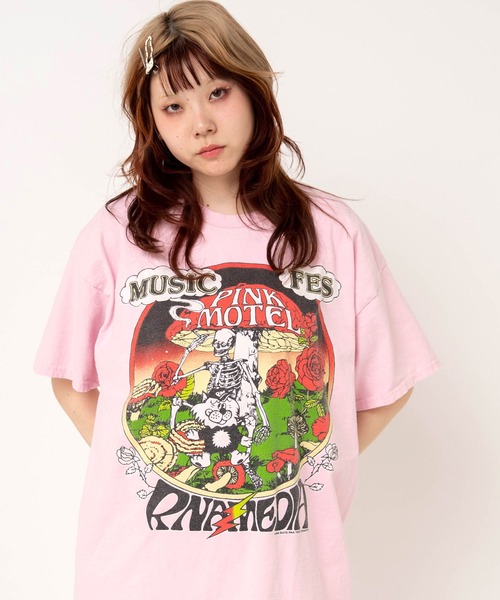 RNA(アールエヌエー)の「M2725 【PINKMOTEL】サイケプリントT(Tシャツ/カットソー・レディース・ピンク/ホワイト/ブラック・MEDIUM)」の3枚目の写真