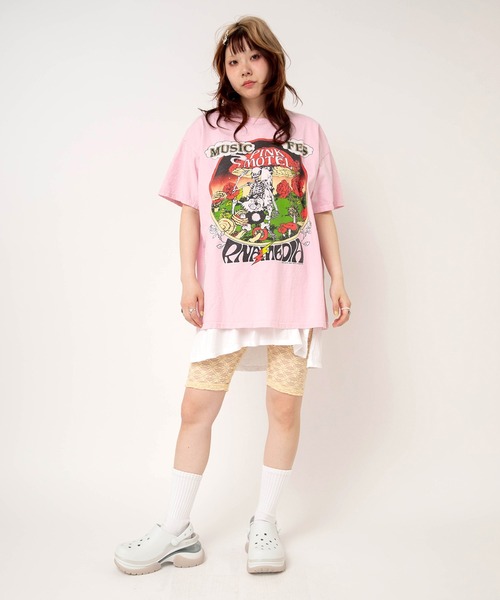 RNA(アールエヌエー)の「M2725 【PINKMOTEL】サイケプリントT(Tシャツ/カットソー・レディース・ピンク/ホワイト/ブラック・MEDIUM)」の18枚目の写真