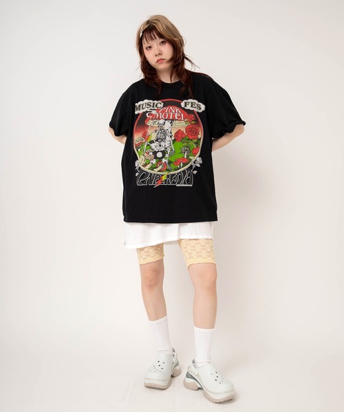 RNA(アールエヌエー)の「M2725 【PINKMOTEL】サイケプリントT(Tシャツ/カットソー・レディース・ピンク/ホワイト/ブラック・MEDIUM)」の22枚目の写真