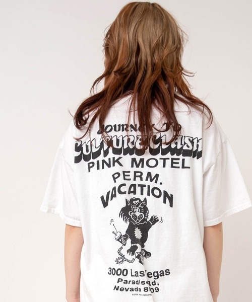 RNA(アールエヌエー)の「M2725 【PINKMOTEL】サイケプリントT(Tシャツ/カットソー・レディース・ピンク/ホワイト/ブラック・MEDIUM)」の7枚目の写真