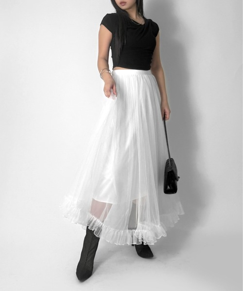 LVEU.(ラブユ.)の「【LVEU.】ドレープデザイントップス / トップス ドレープ 半袖 クロップド丈 ミニT Tシャツ ドレープ ZOZOTOWN限定(Tシャツ/カットソー・レディース・ホワイト/ブラック・FREE)」の22枚目の写真
