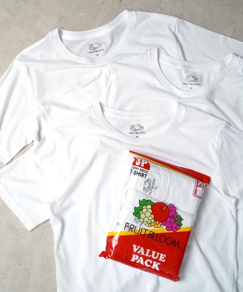 FRUIT OF THE LOOM(フルーツオブザルーム)の「"05"≪FRUIT OF THE LOOM≫パックT 3枚セット Tシャツ(Tシャツ/カットソー・メンズ・ブラック/オフホワイト・XL/M/L)」の1枚目の写真
