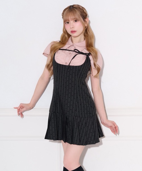 apres jour(アプレジュール)の「【2way】ネクタイ付きプリーツミニキャミワンピース(ワンピース・レディース・グレー系その他/ブラック系その他/グレー・SMALL/X-LARGE/MEDIUM)」の19枚目の写真