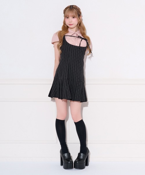 apres jour(アプレジュール)の「【2way】ネクタイ付きプリーツミニキャミワンピース(ワンピース・レディース・グレー系その他/ブラック系その他/グレー・SMALL/X-LARGE/MEDIUM)」の17枚目の写真